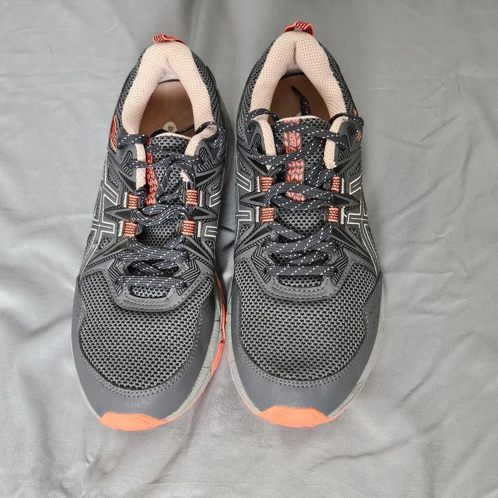 ASICS Gel-Venture Women's Trail Running Shoes Gray Orange Wide Size 8‎
